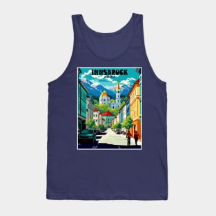 Innsbruck Austria Vintage Travel and Tourism Advertising Print Tank Top